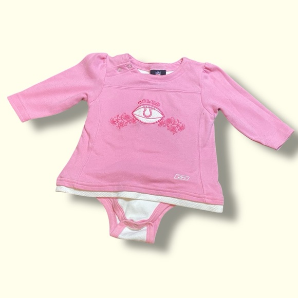 Reebok Other - y2k Pink White NFL Indianapolis Colts Embroidered Onesie Dress One Piece Outfit